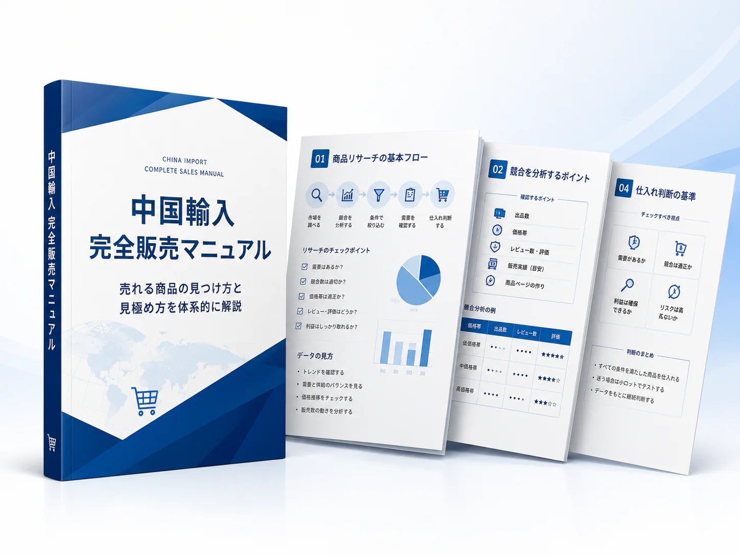 中国輸入 完全販売マニュアルの表紙と内容イメージ